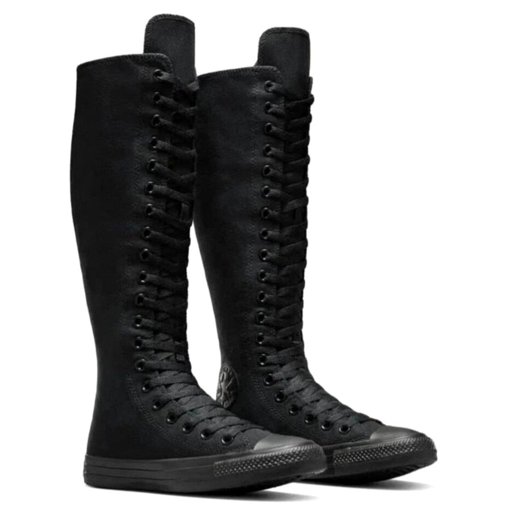 Converse CTAS XX-Hi Women 5.5 Black Knee High Punk Goth Boots NEW